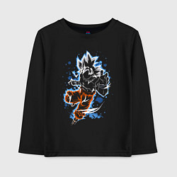 Лонгслив хлопковый детский Dragon Ball - Son Goku - neon, цвет: черный