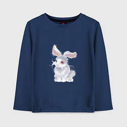 Лонгслив хлопковый детский Пушистый кролик, цвет: тёмно-синий