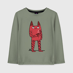 Лонгслив хлопковый детский Кот босс, цвет: авокадо