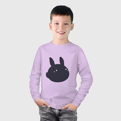 Детский лонгслив Черный кролик - минимализм / Лаванда – фото 3