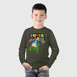Лонгслив хлопковый детский Super Mario - Spike - Character, цвет: меланж-хаки — фото 2