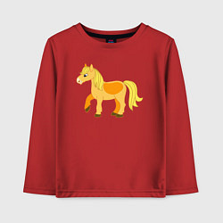Лонгслив хлопковый детский Золотая лошадка, цвет: красный