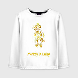 Лонгслив хлопковый детский Monkey D Luffy Gold, цвет: белый