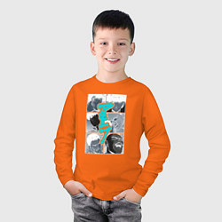 Лонгслив хлопковый детский Akira Minasai, цвет: оранжевый — фото 2