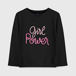 Лонгслив хлопковый детский Pink - girl Power, цвет: черный