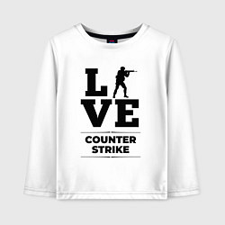 Лонгслив хлопковый детский Counter Strike love classic, цвет: белый