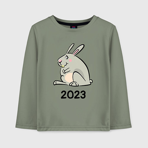 Детский лонгслив Большой кролик 2023 / Авокадо – фото 1