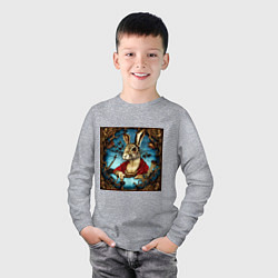 Лонгслив хлопковый детский Крольчиха Да Винчи, цвет: меланж — фото 2