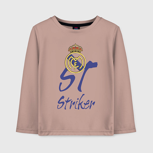 Детский лонгслив Real Madrid - Spain - striker / Пыльно-розовый – фото 1