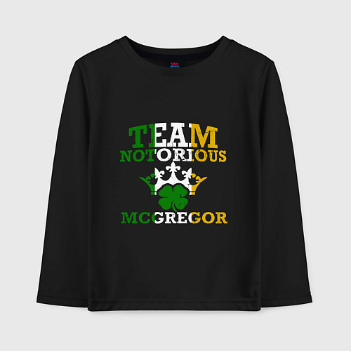 Детский лонгслив Team Notorious / Черный – фото 1