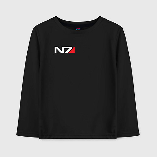 Детский лонгслив Логотип N7 / Черный – фото 1
