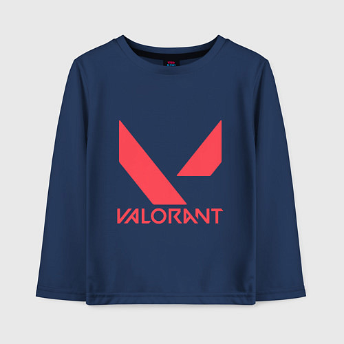 Детский лонгслив Valorant - logo / Тёмно-синий – фото 1