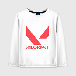 Лонгслив хлопковый детский Valorant - logo, цвет: белый