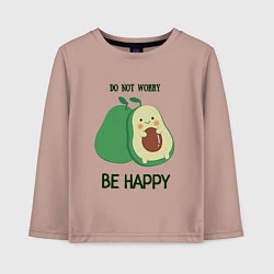 Детский лонгслив Dont worry be happy - avocado
