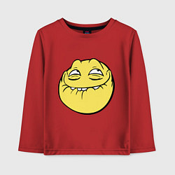 Лонгслив хлопковый детский Smiley trollface, цвет: красный