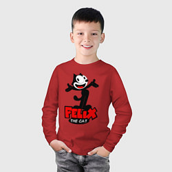 Лонгслив хлопковый детский Felix the cat, цвет: красный — фото 2