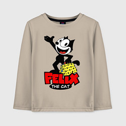 Лонгслив хлопковый детский Cat Felix magic bag, цвет: миндальный