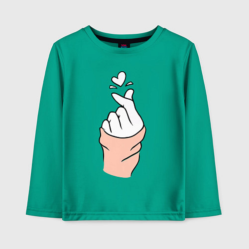 Детский лонгслив Hand click / Зеленый – фото 1