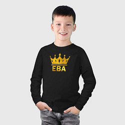 Лонгслив хлопковый детский Ева корона, цвет: черный — фото 2