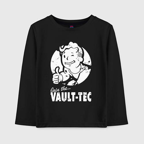 Детский лонгслив Vault boy - join the vault tec / Черный – фото 1