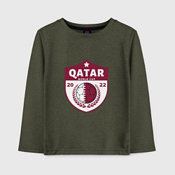 Лонгслив хлопковый детский Qatar - World Cup, цвет: меланж-хаки