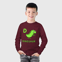 Лонгслив хлопковый детский Dinosaur D, цвет: меланж-бордовый — фото 2