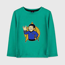 Лонгслив хлопковый детский Spoke - vault boy, цвет: зеленый