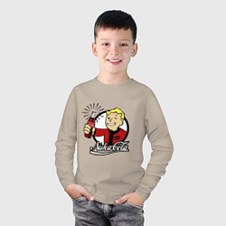 Лонгслив хлопковый детский Vault boy - nuka cola, цвет: миндальный — фото 2