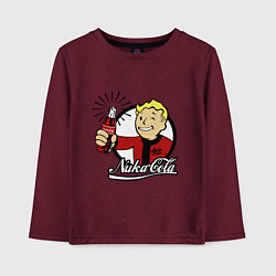 Лонгслив хлопковый детский Vault boy - nuka cola, цвет: меланж-бордовый