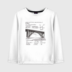Лонгслив хлопковый детский Мост и математические формулы, цвет: белый