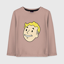 Лонгслив хлопковый детский Vault boy head, цвет: пыльно-розовый