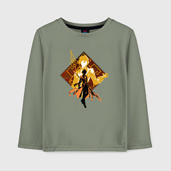 Лонгслив хлопковый детский Силуэт Чжун Ли, цвет: авокадо