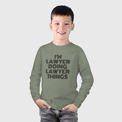 Лонгслив хлопковый детский Im doing lawyer things, цвет: авокадо — фото 2