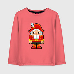 Лонгслив хлопковый детский Мультяшный щелкунчик, цвет: коралловый