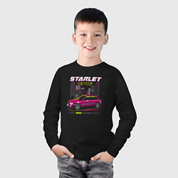 Лонгслив хлопковый детский Toyota Starlet ep81, цвет: черный — фото 2