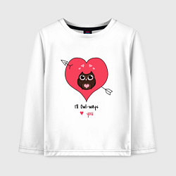 Лонгслив хлопковый детский Ill owlways love you, цвет: белый