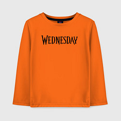 Лонгслив хлопковый детский Logo black Wednesday, цвет: оранжевый