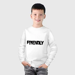 Лонгслив хлопковый детский DayZ: Im friendly, цвет: белый — фото 2