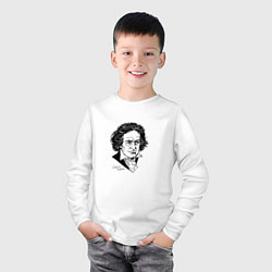 Лонгслив хлопковый детский Людвиг ван Бетховен, цвет: белый — фото 2