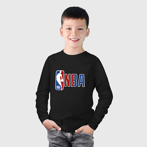 Детский лонгслив NBA - big logo / Черный – фото 3
