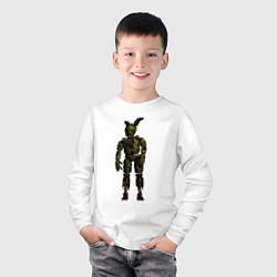 Лонгслив хлопковый детский Springtrap, цвет: белый — фото 2