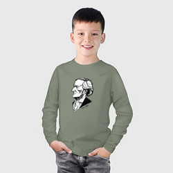 Лонгслив хлопковый детский Рихард Вагнер, цвет: авокадо — фото 2
