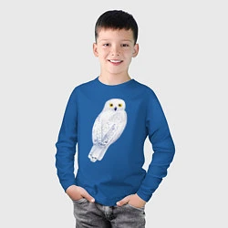 Лонгслив хлопковый детский Белая полярная сова, цвет: синий — фото 2