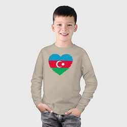 Лонгслив хлопковый детский Сердце Азербайджана, цвет: миндальный — фото 2