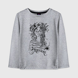 Детский лонгслив Моника в венке из летних цветов