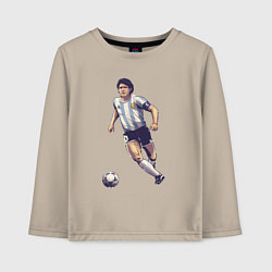 Лонгслив хлопковый детский Maradona football, цвет: миндальный