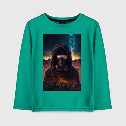 Лонгслив хлопковый детский Пусстынный странник, цвет: зеленый