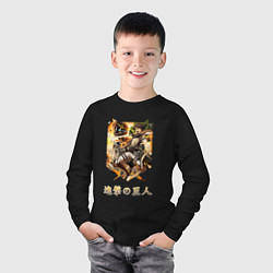 Лонгслив хлопковый детский Атака Титанов - Леви, цвет: черный — фото 2