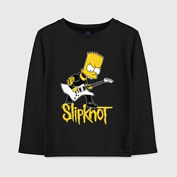 Лонгслив хлопковый детский Slipknot Барт Симпсон рокер, цвет: черный
