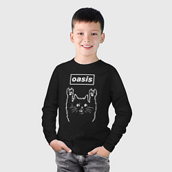Лонгслив хлопковый детский Oasis рок кот, цвет: черный — фото 2